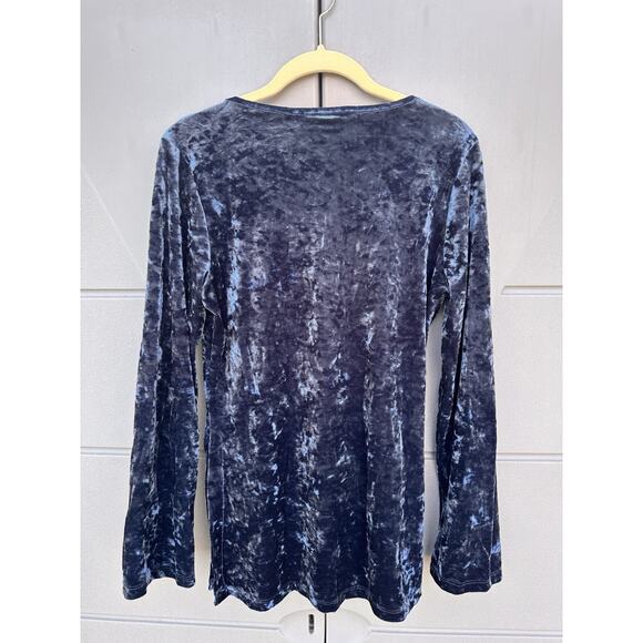 VTG Crushed Velvet Fairy Grunge Y2K Babydoll Top Long Flared Sleeves Sz L READ - Picture 6 of 8